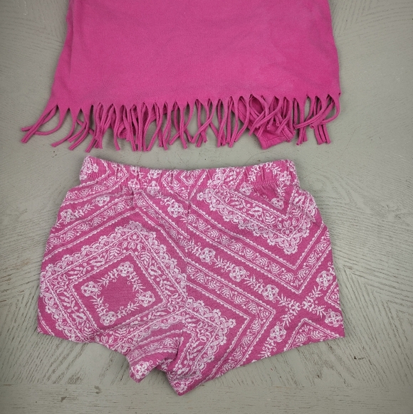 The Children's Place Pink Fringe "Princess" Tank Top & Shorts Matching Set sz 5T - Picture 5 of 6